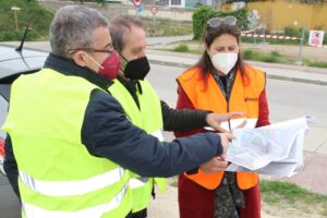 El alcalde de Arganda, Guillermo Hita, acompañado por el concejal de Modelo de Ciudad, Jorge Canto, visitaron ayer miércoles 13 de abril el desarrollo de las obras.