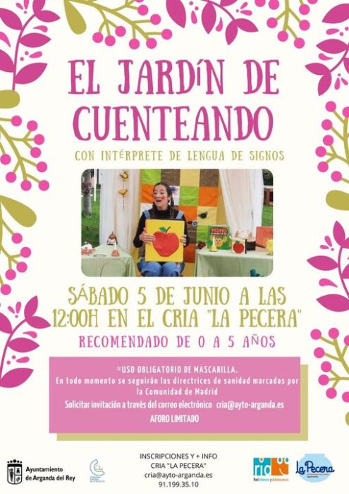 El cartel "El jardín de cuenteando"